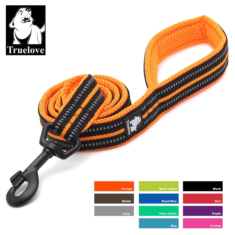 Truelove Mesh Padded Dog Lead Leash - Reflective Nylon 11 Colours - 200cm