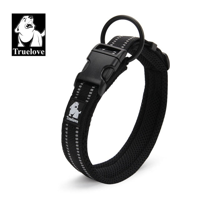 Truelove Adjustable Mesh Padded Dog Collar - 3M Reflective - 11 Colours