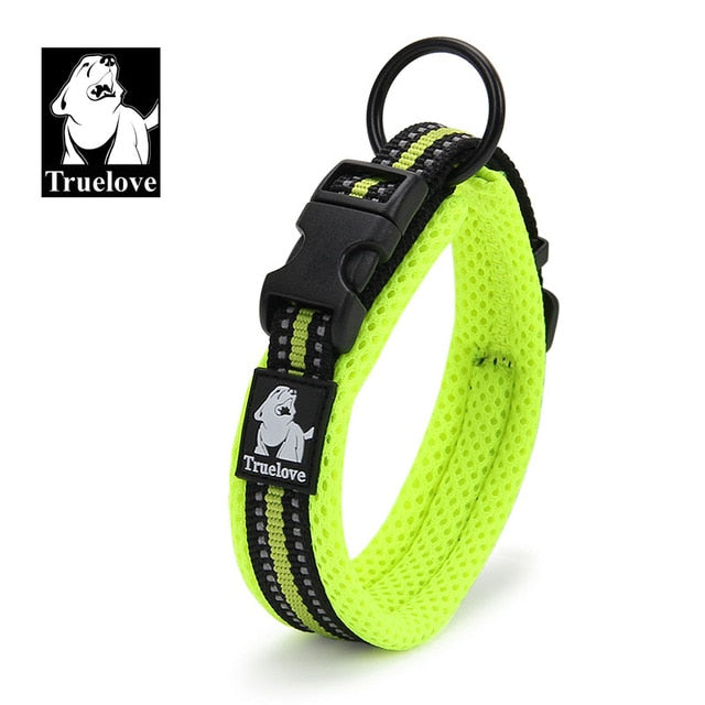 Truelove Adjustable Mesh Padded Dog Collar - 3M Reflective - 11 Colours