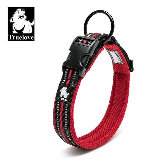 Truelove Adjustable Mesh Padded Dog Collar - 3M Reflective - 11 Colours