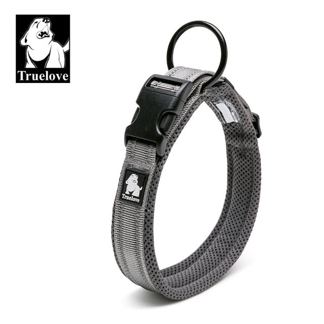 Truelove Adjustable Mesh Padded Dog Collar - 3M Reflective - 11 Colours