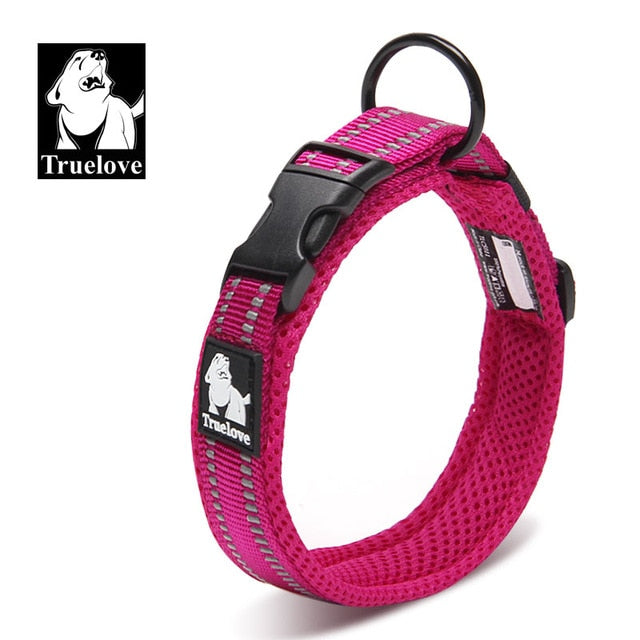 Truelove Adjustable Mesh Padded Dog Collar - 3M Reflective - 11 Colours