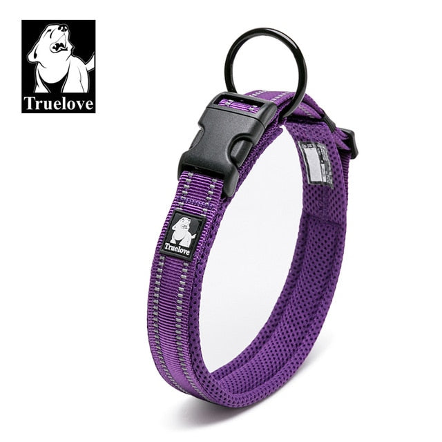 Truelove Adjustable Mesh Padded Dog Collar - 3M Reflective - 11 Colours