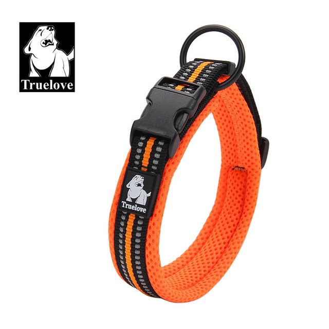 Truelove Adjustable Mesh Padded Dog Collar - 3M Reflective - 11 Colours