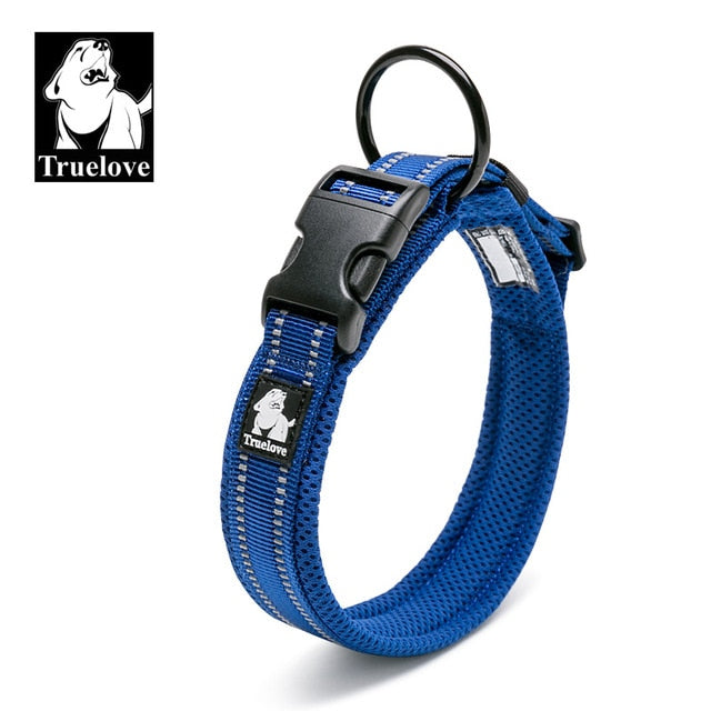 Truelove Adjustable Mesh Padded Dog Collar - 3M Reflective - 11 Colours