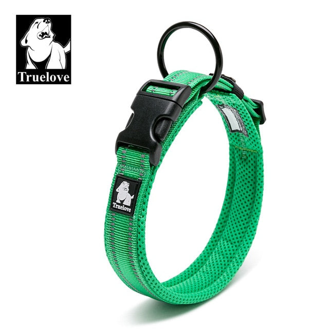 Truelove Adjustable Mesh Padded Dog Collar - 3M Reflective - 11 Colours