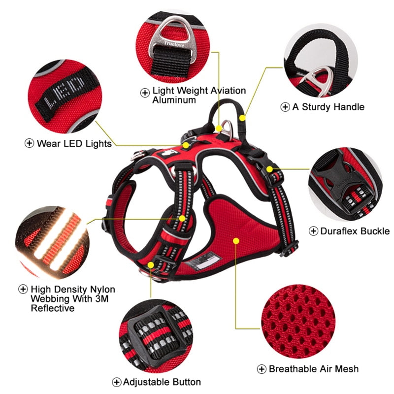 Truelove Reflective Adjustable Nylon Dog Harness